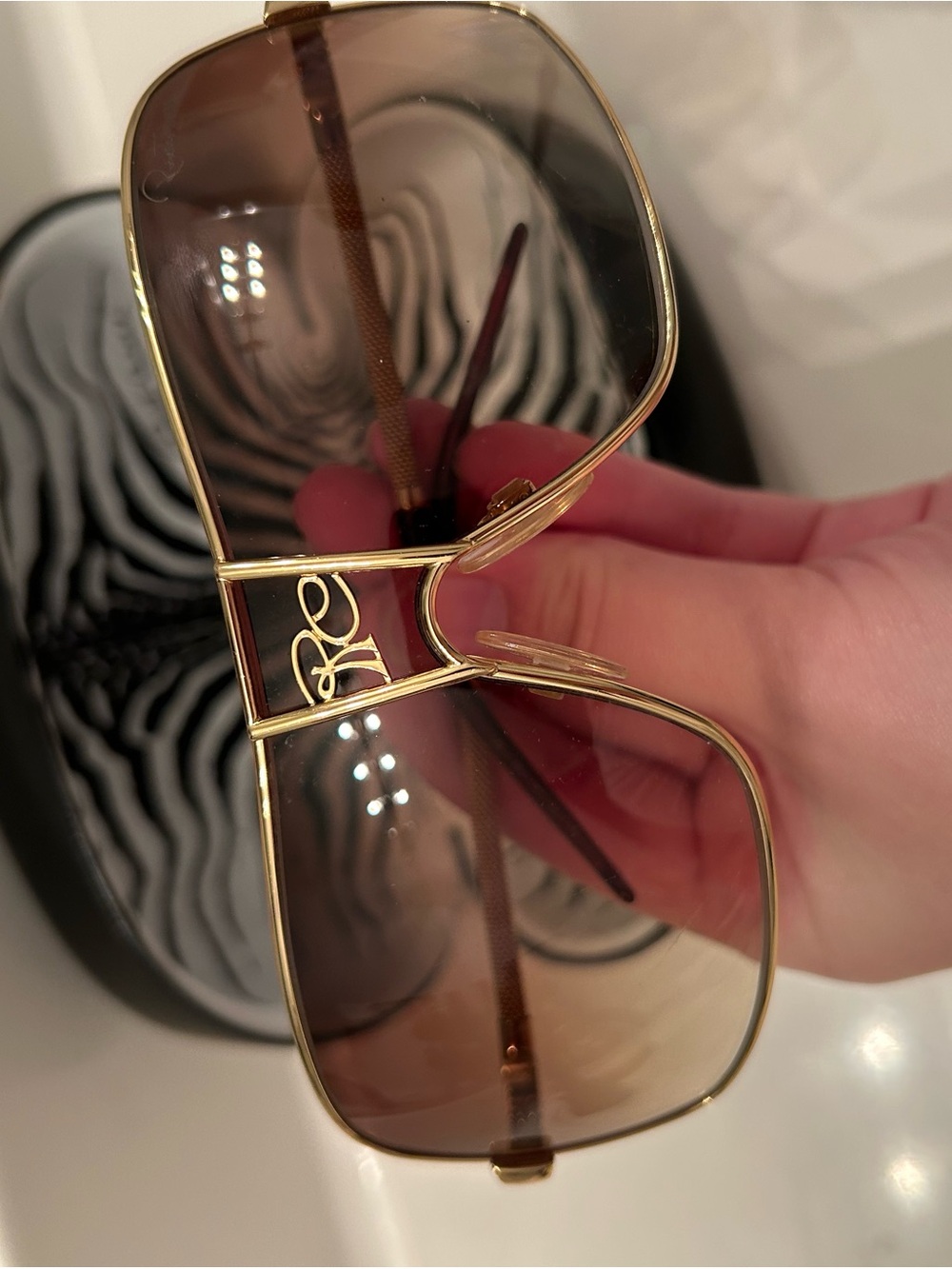 Roberto Cavalli Gold Frame Brown Gradient Women's Sunglasses